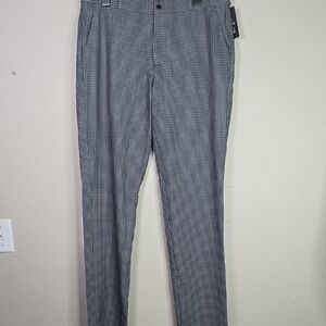 Maceoo Allday Square Men's Grey and White Patterned Pants Size Large Nwt
